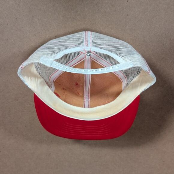 Vintage 80s Kendall Motor Oil Hat Red White Foam Front Mesh Snapback Cap USA - Picture 4 of 7